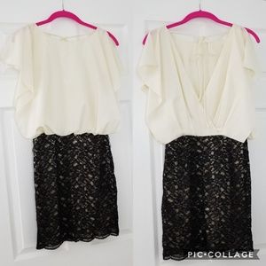 *LIKE NEW!* Cream and Black Lace Inspire Me Dress
